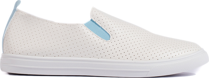 Biele dierované slip on tenisky 679BL Veľkosť: 37