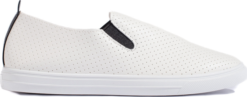 Biele dierkované slip-on tenisky 679W/B Veľkosť: 36