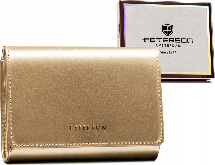 Peterson zlatá stredná peňaženka s chlopňou Y671 PTN 013-LAK Veľkosť: ONE SIZE