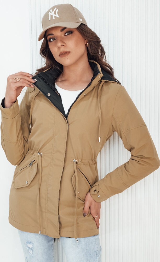 Tmavobéžová obojstranná parka ELINA TY4344 Veľkosť: L