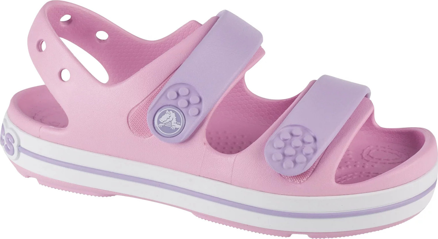 Svetloružové dievčenské sandále Crocs Crocband Cruiser Sandal K 209423-84I Veľkosť: 33/34