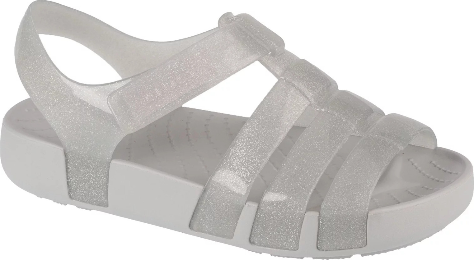 Sivé trblietavé sandále Crocs Isabella Glitter Kids Sandal 209836-0IC Veľkosť: 32/33