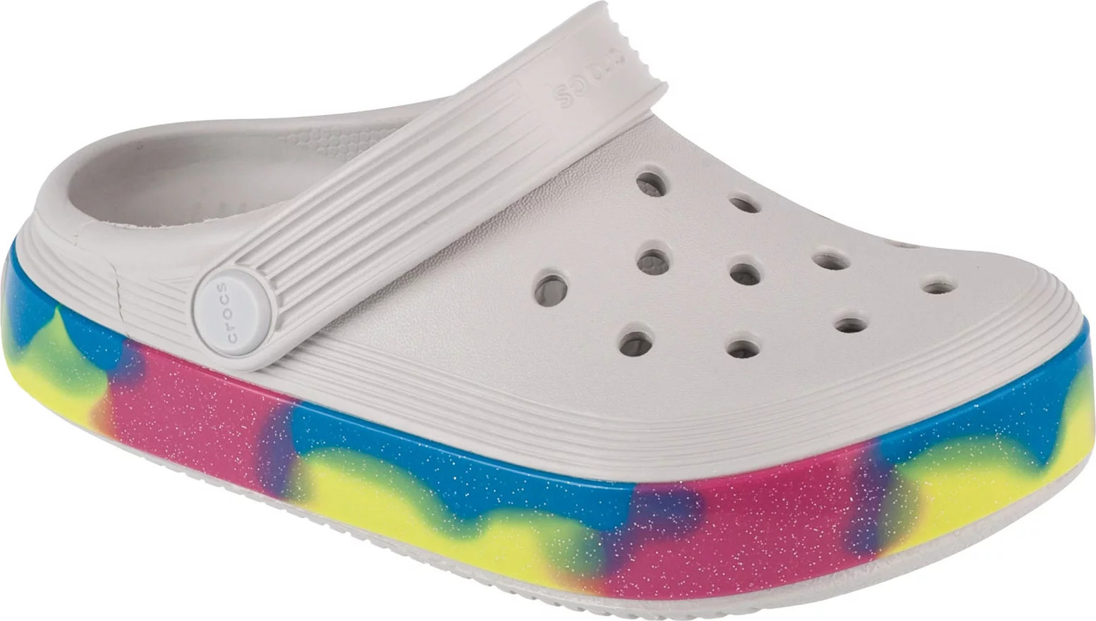 Biele dievčenské nazuváky Crocs Off Court Glitter Band Kids Clog 209714-1FS Veľkosť: 29/30