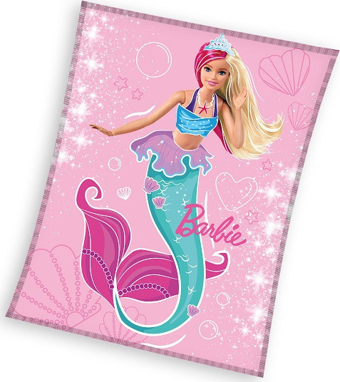 Svetloružová fleecová deka Barbie Veľkosť: ONE SIZE