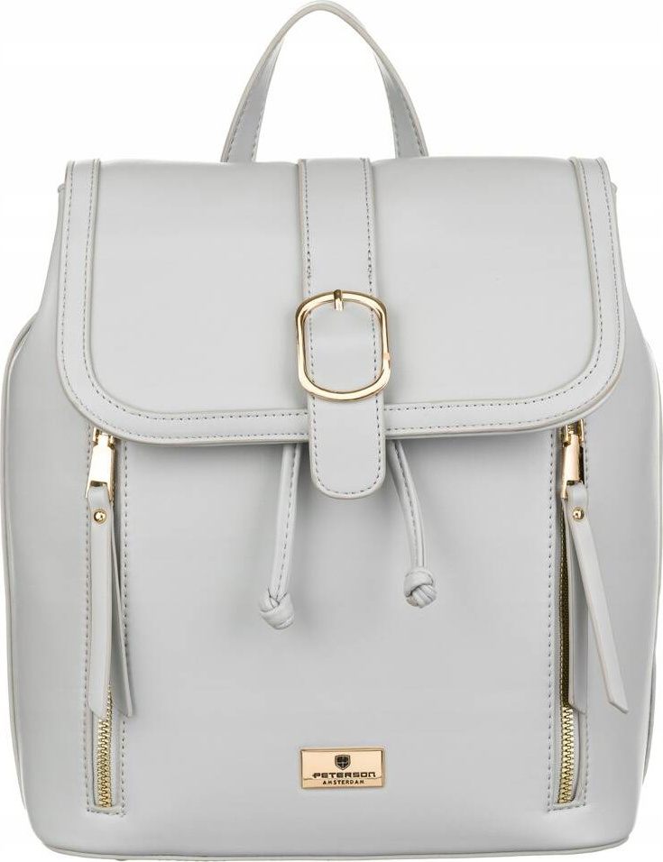 Peterson Sivý štýlový batoh s vreckami a sťahovaním PTN L61409 Veľkosť: ONE SIZE