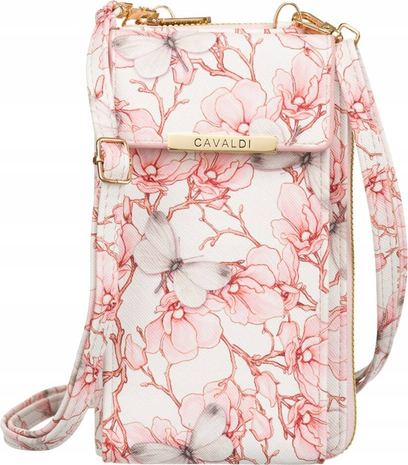 4U Cavaldi Svetloružová kvetovaná peňaženka s vreckom na telefón M691 M-20 Veľkosť: ONE SIZE