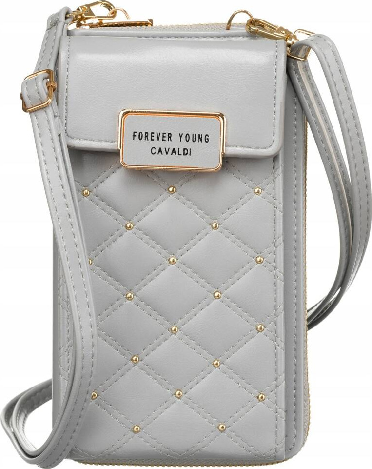 4U Cavaldi Sivá dámska prešívaná peňaženka s odnímateľným popruhom M680 M-09 Veľkosť: ONE SIZE