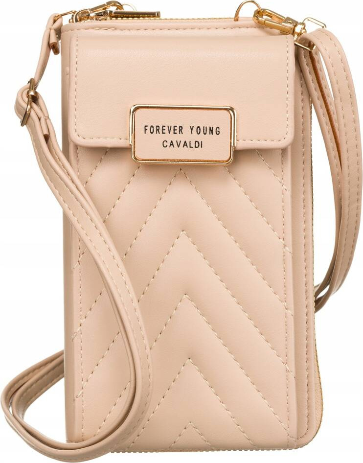 4U Cavaldi Béžová prešívaná crossbody peňaženka M675 M-10 Veľkosť: ONE SIZE