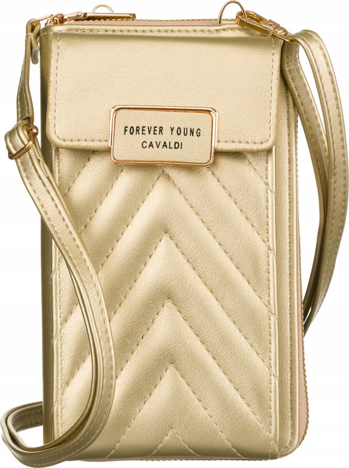 4U Cavaldi Zlatá prešívaná crossbody peňaženka M674 M-10 Veľkosť: ONE SIZE
