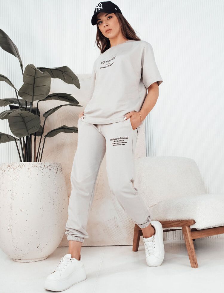 Sivá bavlnená súprava trička a teplákov SIPAN AY1042 Veľkosť: S