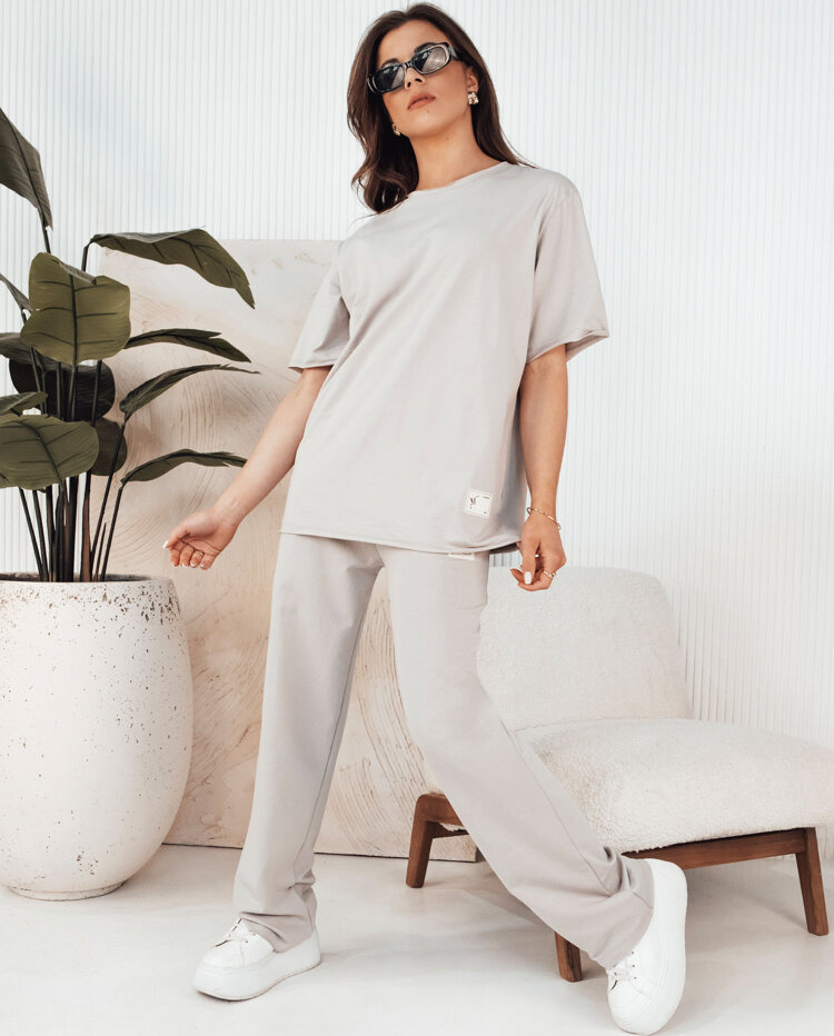 Svetlosivá súprava trička a teplákov BLISES AY1041 Veľkosť: L