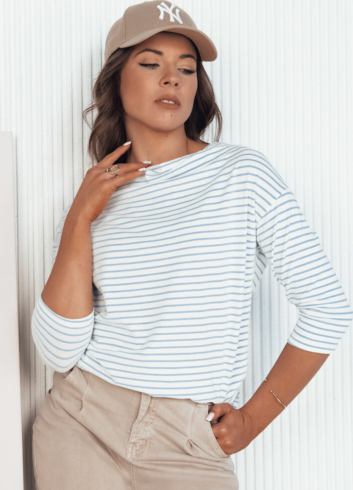 Bielo-modré pruhované tričko s 3/4 rukávom RY2642 Veľkosť: ONE SIZE