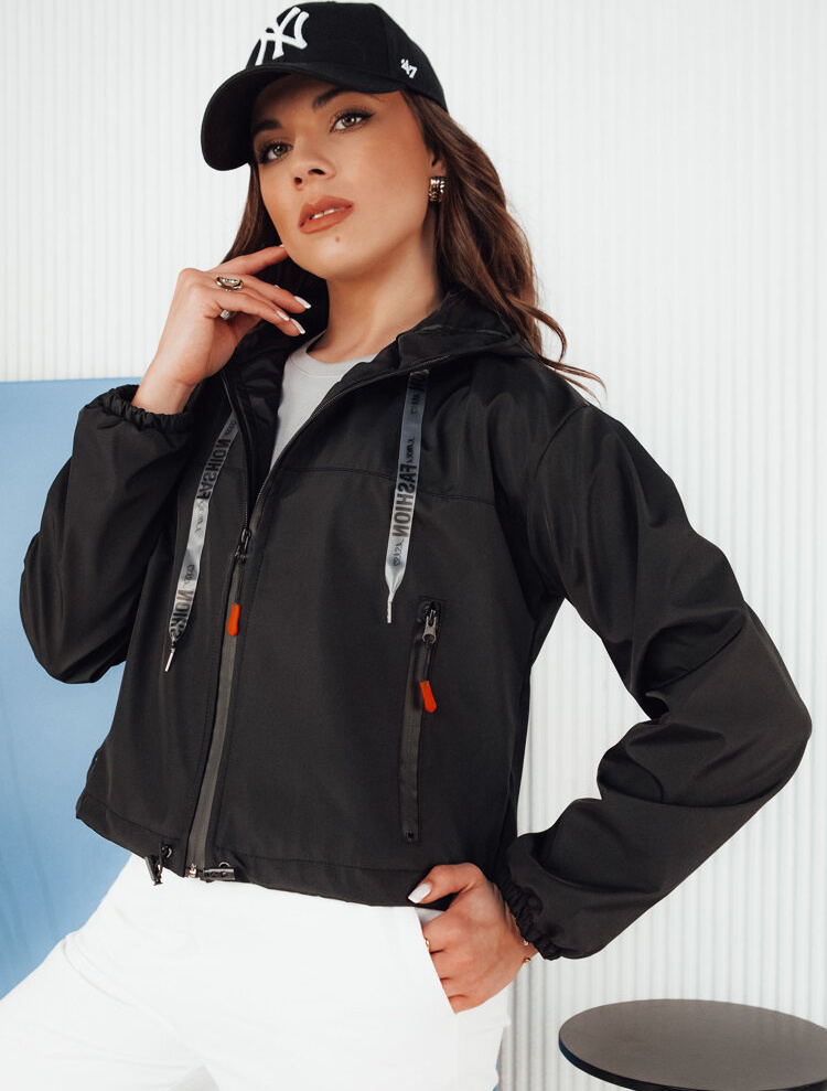 Čierna krátka prechodná bunda ALONDRASS TY4334 Veľkosť: S