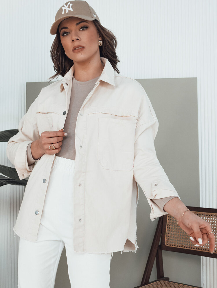 Smotanová denim košeľová bunda DAMIRAKS TY4321 Veľkosť: S