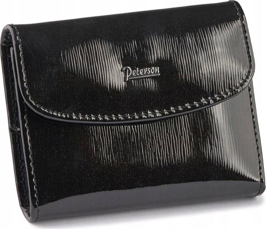 Peterson Čierne elegantné lesklé púzdro na doklady PTN BC-105-BLACK Veľkosť: ONE SIZE