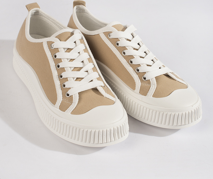 Tmavobéžové plátené tenisky 2667KH Veľkosť: 36