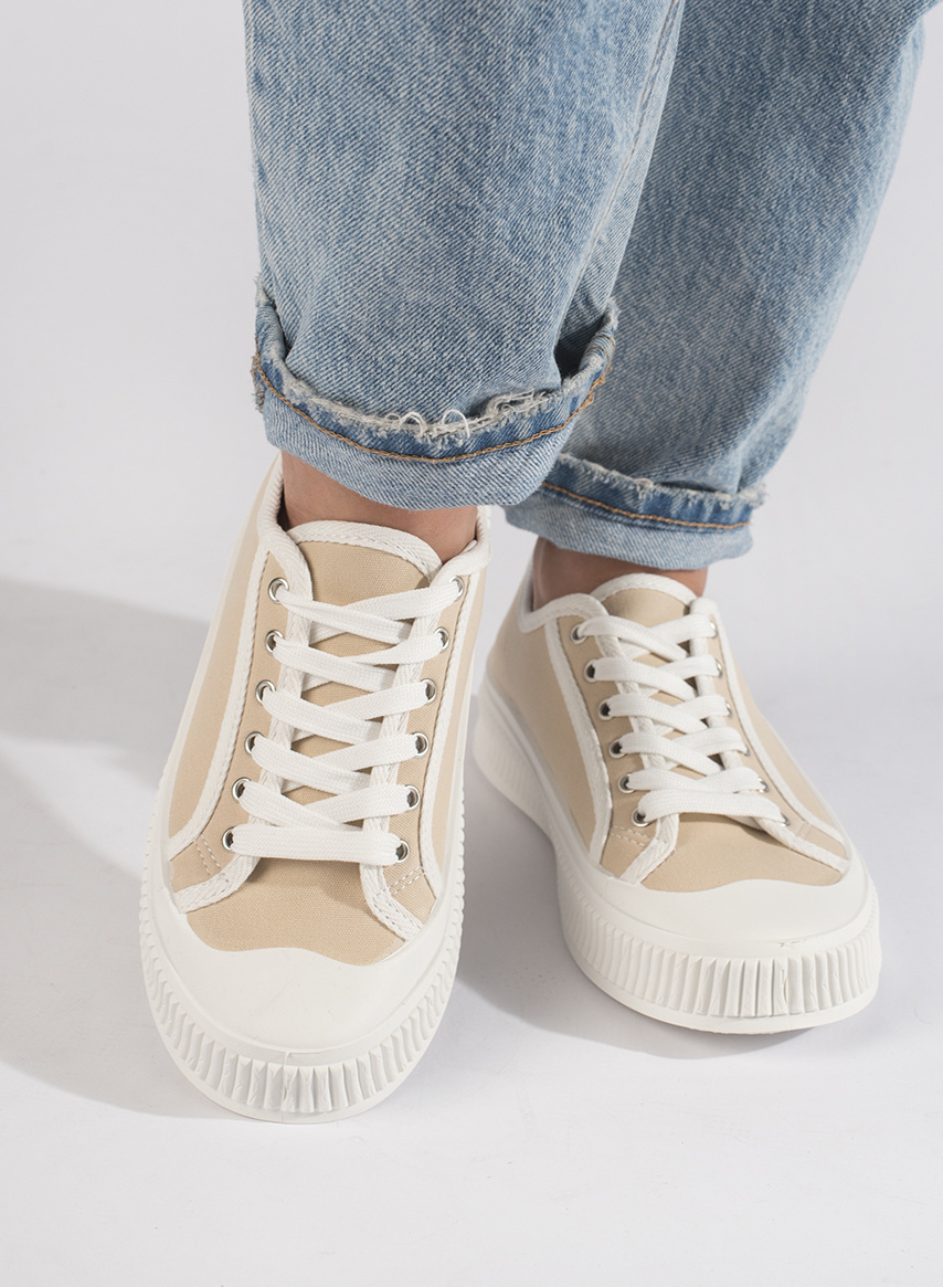 Béžové plátené tenisky 2667BE Veľkosť: 36