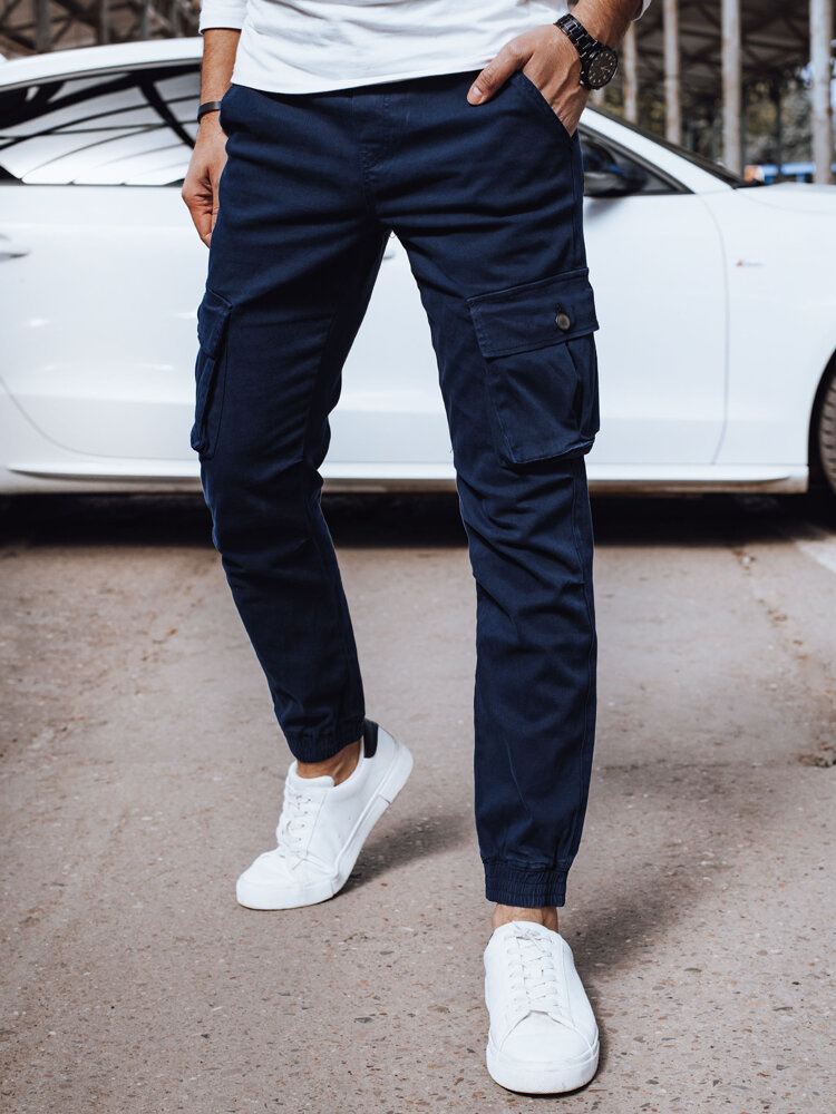 Tmavomodré cargo nohavice typu jogger UX4136 Veľkosť: XL