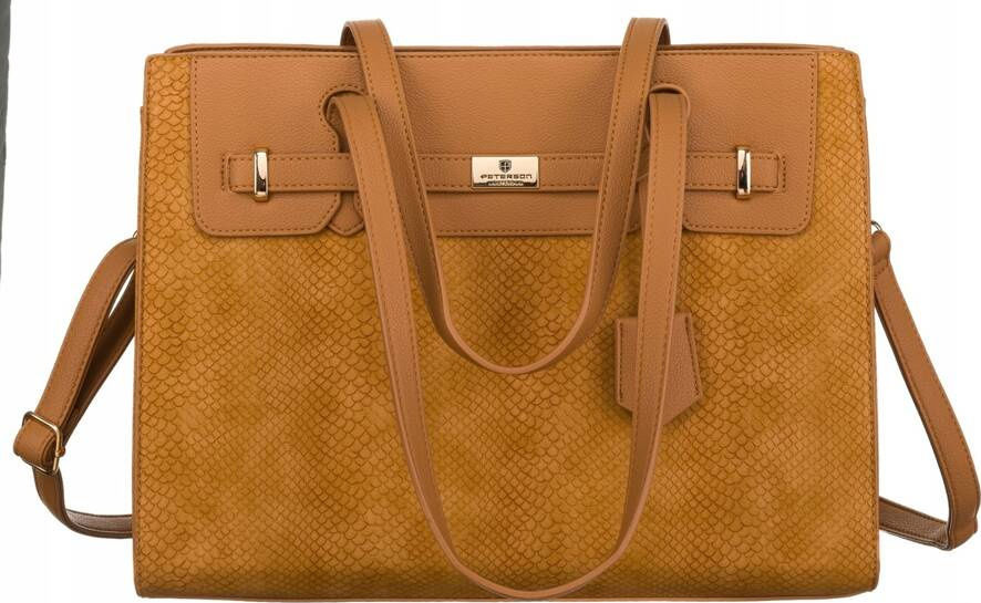 Peterson Svetlohnedá štýlová shopper kabelka PTN R-1907 Veľkosť: ONE SIZE