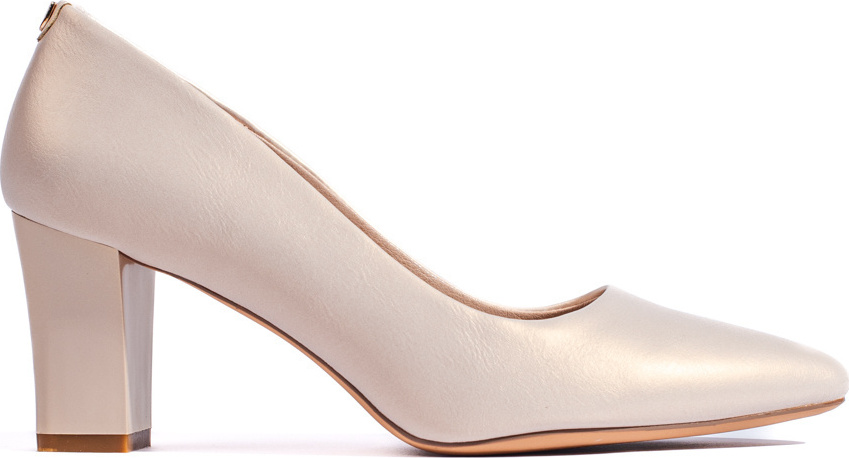 Elegantné béžové lodičky na širokom podpätku PB-403BE/PEA Veľkosť: 36