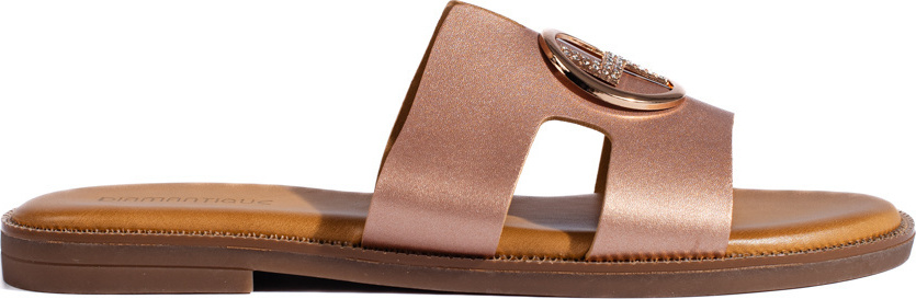 Zlaté ploché šľapky so zlatou ozdobou ML307CHA Veľkosť: 36