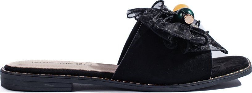 Čierne klasické dámske nazuváky s ozdobnou mašľou GD-FL855B Veľkosť: 36