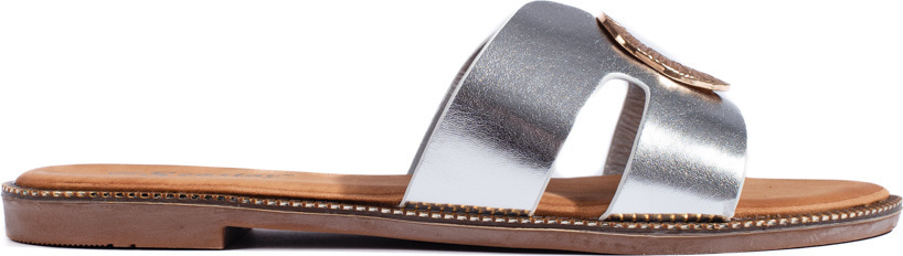 Strieborné dámske ploché nazuváky BG141S Veľkosť: 36