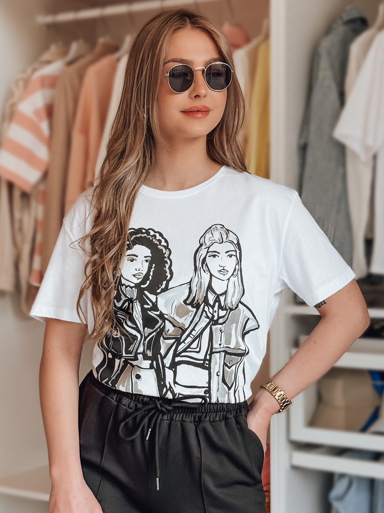 Biele tričko s potlačou COMIS RY2608 Veľkosť: L/XL