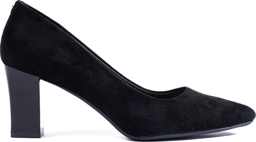 Čierne semišové lodičky na širokom podpätku PB-403B/MIC Veľkosť: 36