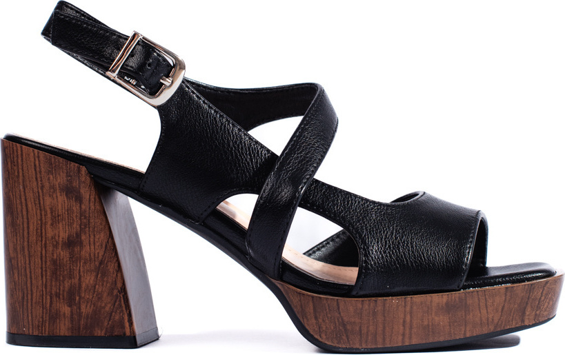 Čierne sandále na širokom podpätku Sergio Leone SK-577B Veľkosť: 37