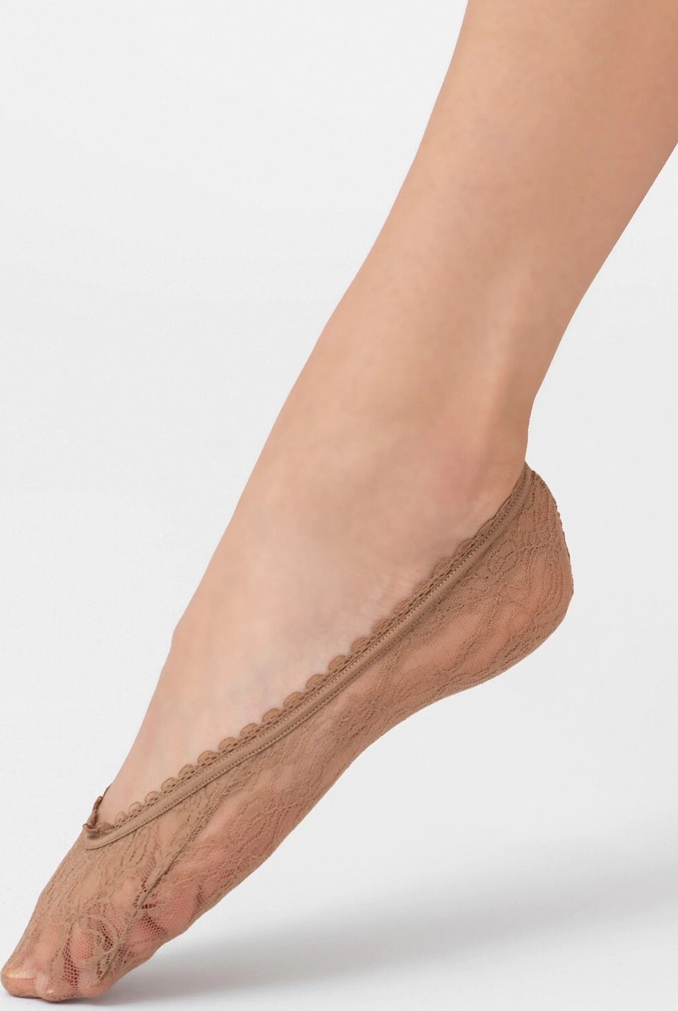 Čierne ponožky do balerínok so vzorom Veneziana Pizzo Roselina Veľkosť: ONE SIZE, Barva: Béžová