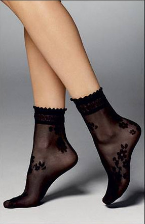 Silonkové ponožky s čipkou Veneziana Maxime Veľkosť: ONE SIZE, Barva: Grafitová