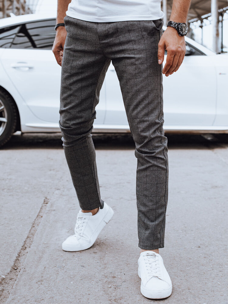 Tmavosivé ležérne kárované nohavice UX4400 Veľkosť: 32