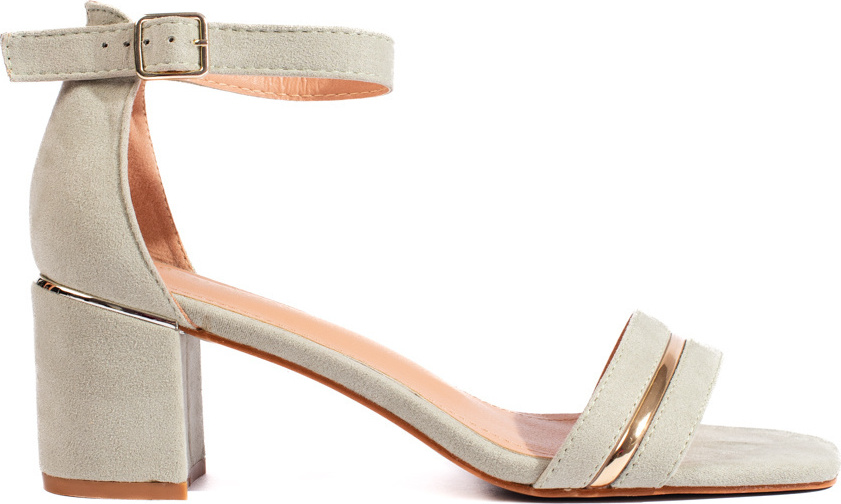 Svetlozelené semišové sandále na stĺpikovom podpätku 7212GR Veľkosť: 38