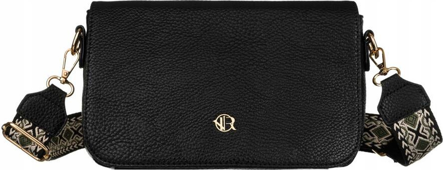 Rovicky Čierna crossbody kabelka s peňaženkou a vzorovaným popruhom R-KP-03-F19 Veľkosť: ONE SIZE