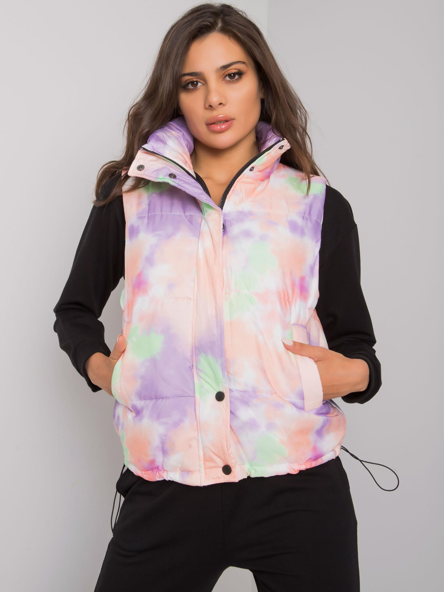 Farebná dámska prešívaná dlhšia vesta DHJ-KZ-1855.30X-color Veľkosť: 2XL