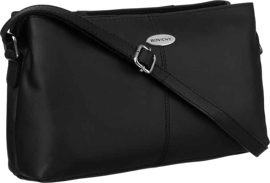 Rovicky Černá kožená malá messenger taška R-309-22-NS Veľkosť: ONE SIZE