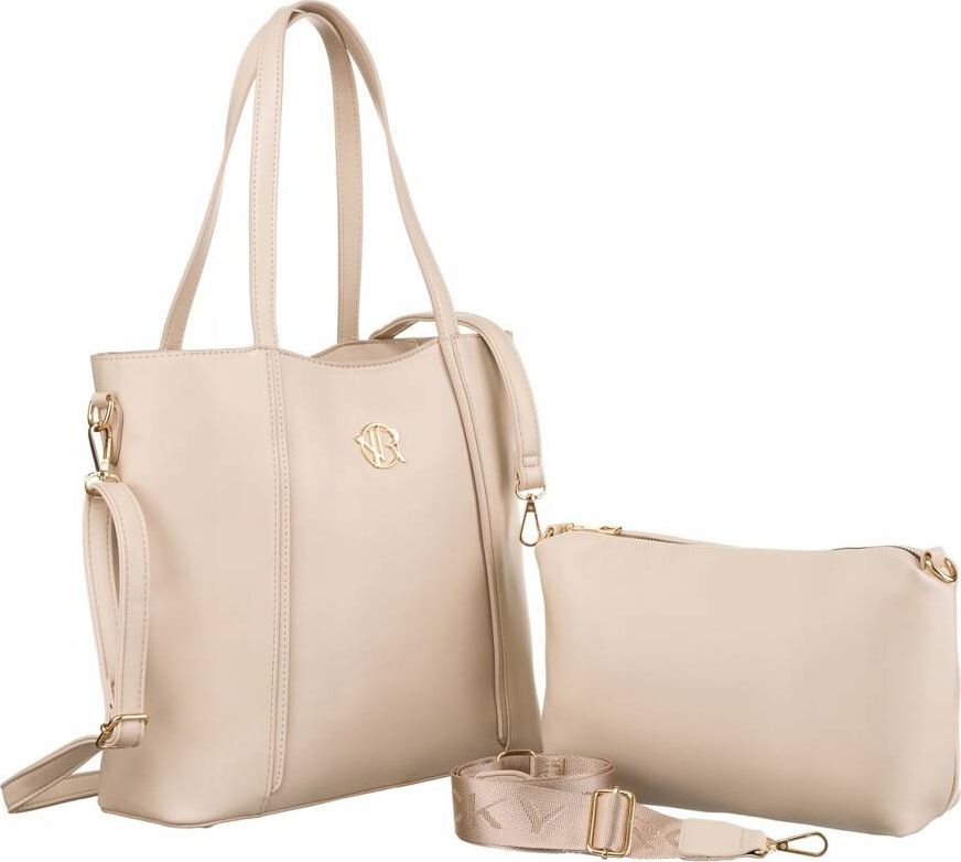 Rovicky Svetlobéžová shopper kabelka 2v1 R-TOR-ALE-7 Veľkosť: ONE SIZE