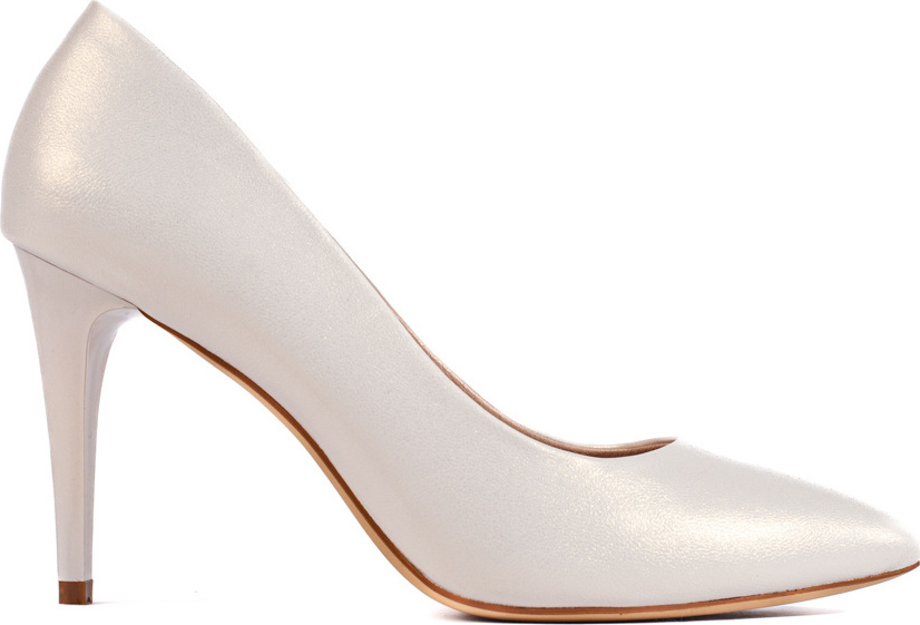 Biele perleťové lodičky na tenkom podpätku 1878PEA Veľkosť: 36