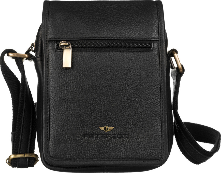 Peterson Čierna kožená taška cez rameno [DH]PTN-504-NDM-2953 Black Veľkosť: ONE SIZE