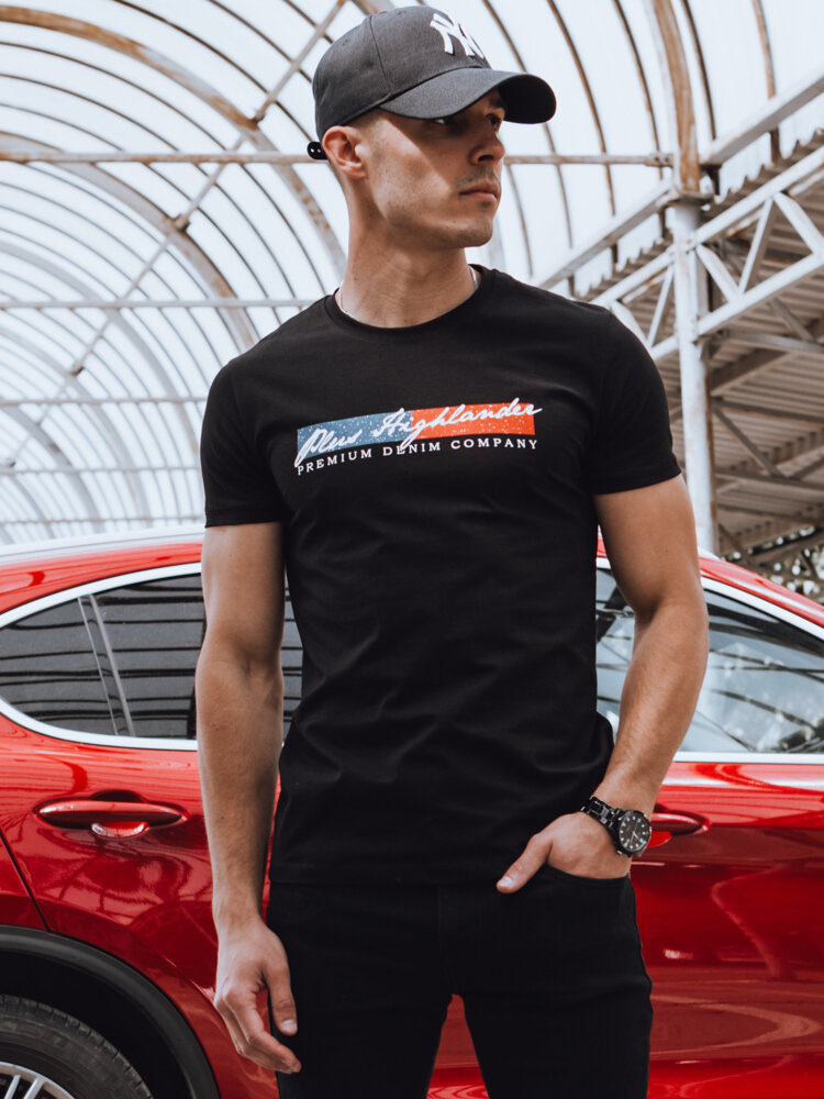 Čierne tričko s nápisom RX5543 Veľkosť: 2XL