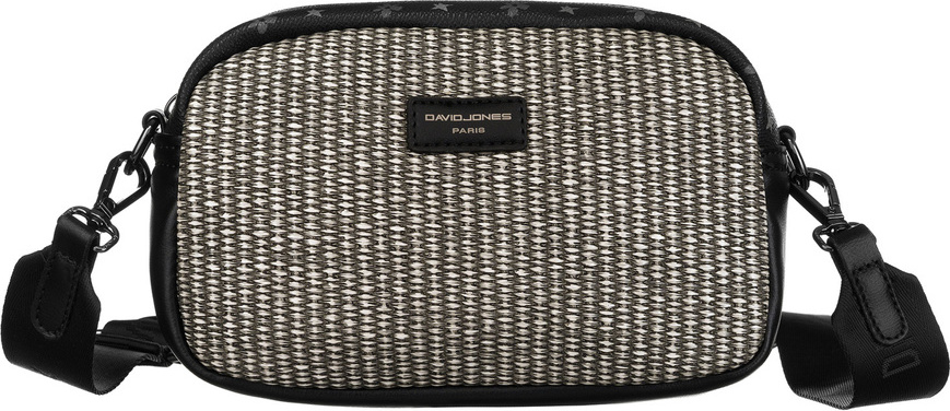 David Jones čierna vzorovaná malá crossbody kabelka 6875-1 Veľkosť: ONE SIZE