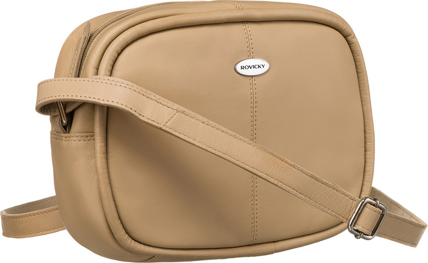 Rovicky béžová kožená malá crossbody kabelka R-307-22-NS Veľkosť: ONE SIZE