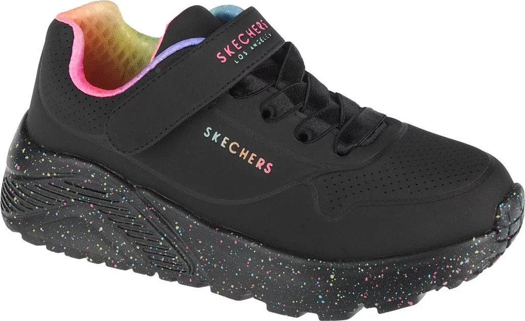 Čierne dievčenské tenisky Skechers Uno Lite Rainbow Specks 310457L-BKMT Veľkosť: 29