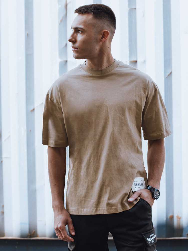 Hnedé oversize tričko RX5513 Veľkosť: S