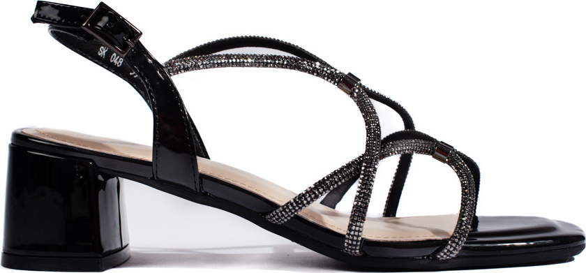 Čierne dámske sandále s ozdobnými pásikmi SK-048B Veľkosť: 36