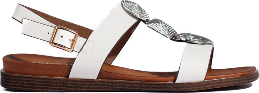 Dámske biele ploché sandále SK-072W Veľkosť: 36