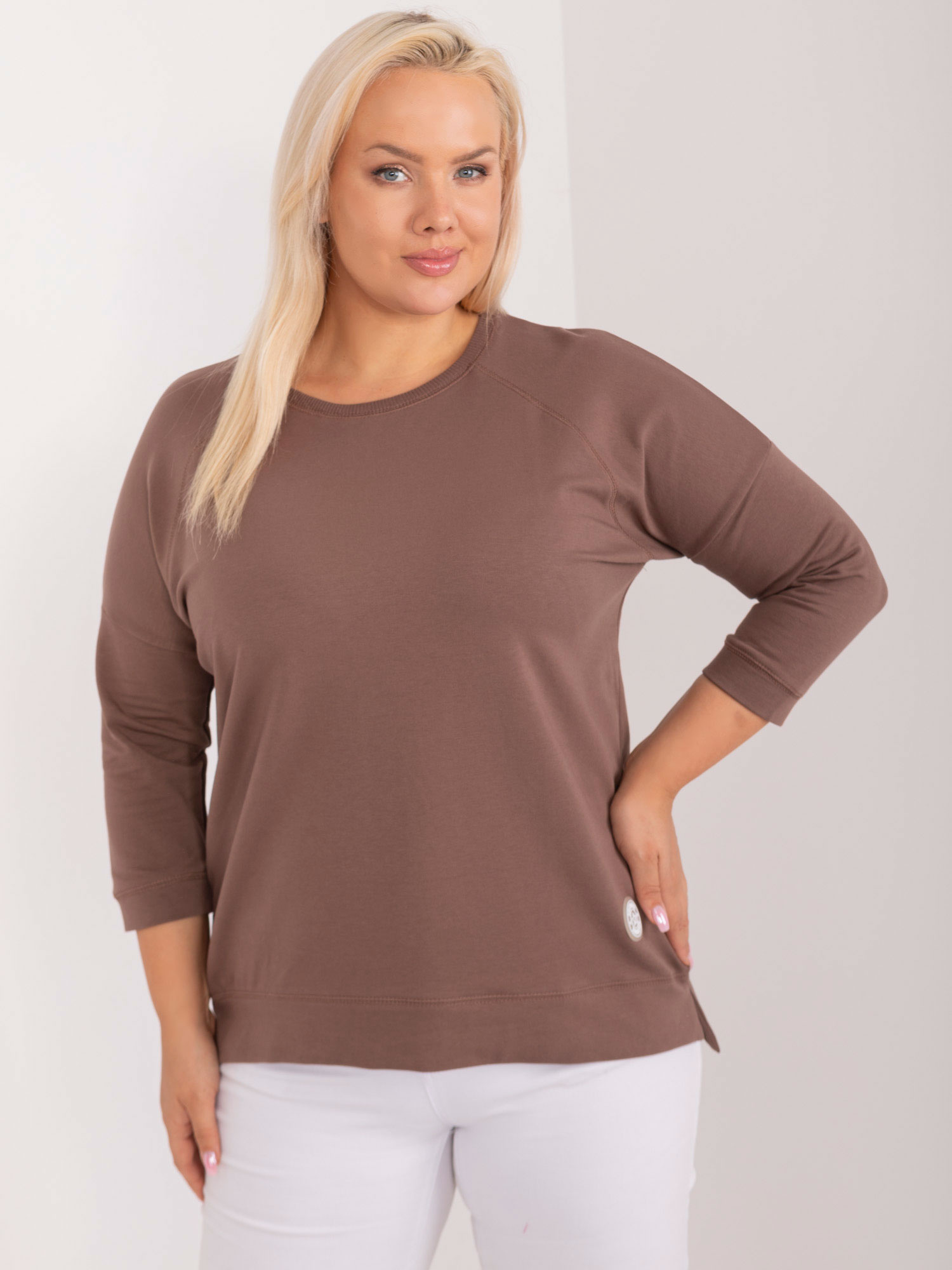Hnedá ľahká basic mikina RV-BZ-9221.95-brown Veľkosť: ONE SIZE