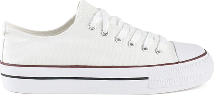 Biele plátené tenisky na platforme XL33W Veľkosť: 37