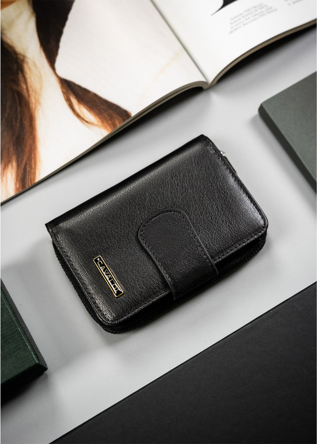 4U Cavaldi Čierna kožená stredná peňaženka M738 76115-IL2-BL Veľkosť: ONE SIZE